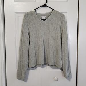 Vintage Pierre Cardin Womens Light Green Soft Long Sleeve V-neck Sweater XL